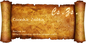 Csonka Zsóka névjegykártya