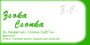 zsoka csonka business card